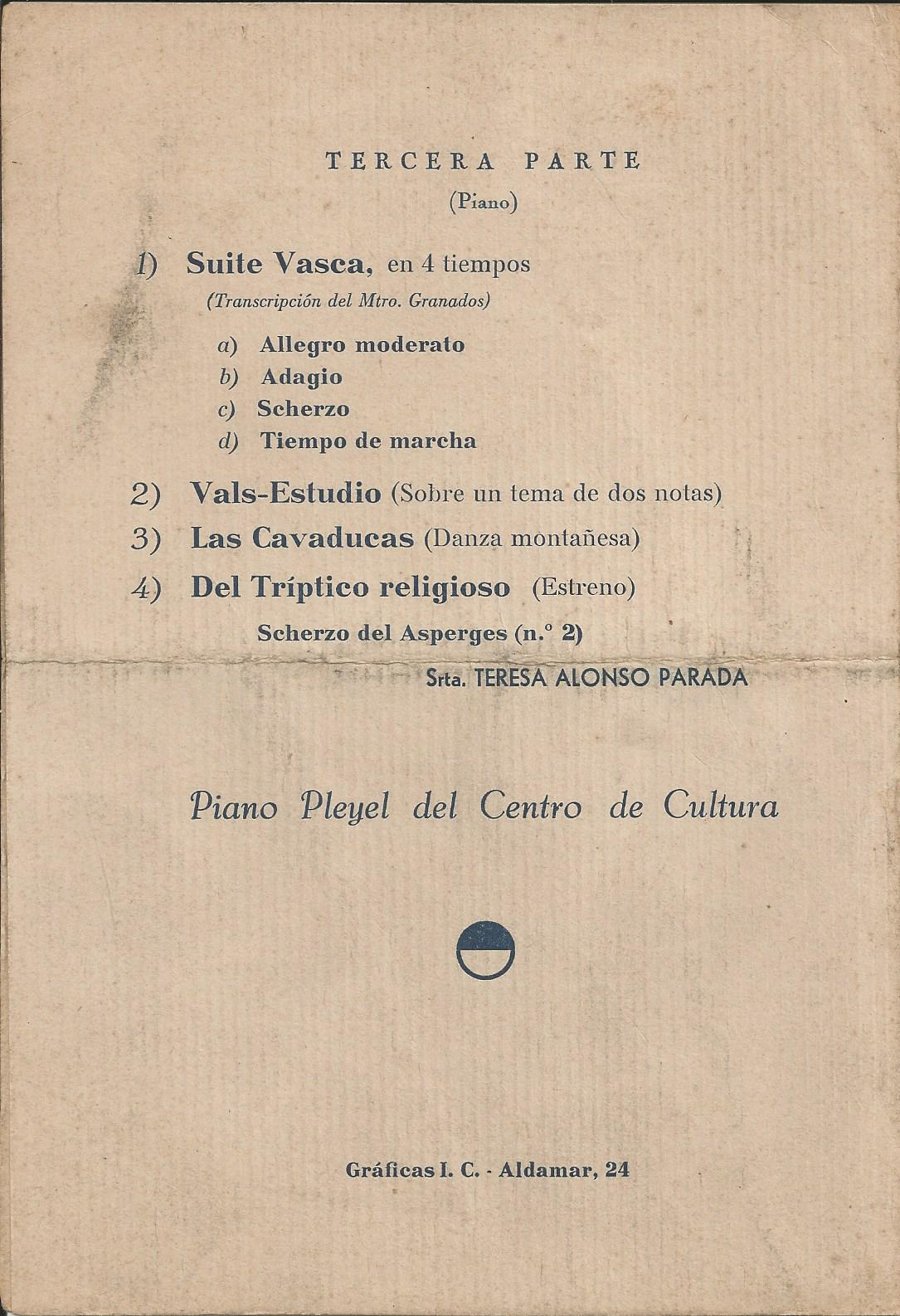 Nemesio Otaño - Programa de concierto del 6 de Junio de 1935 - Página 4 de 4